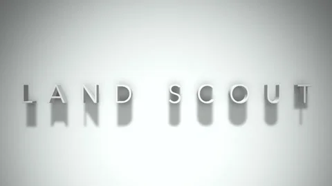 Land Scout 3D title animation with shadows on a white background Stock Footage 296707181