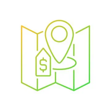 Land selling gradient linear vector icon Stockillustratie