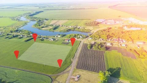 Land Survey Plan, Land plot management - real estate concept with a vacant .. Stock Photos