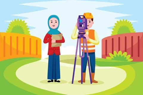 Land Surveyor Profession Illustrazione stock