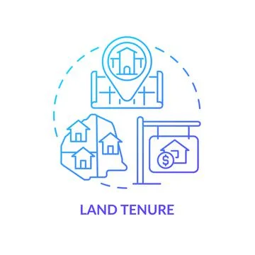 Land tenure blue gradient concept icon Stock Illustration