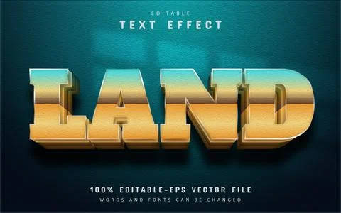 Land text effect with gradient Stock Illustration