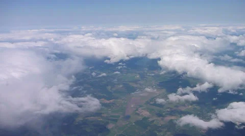 Land Through Clouds Aerial Stock Footage 23315486