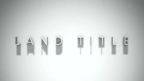 Land Title 3D title animation with shadows on a white background Video stock 296707177