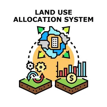 Land use allocation system planning development management Stock Illustration