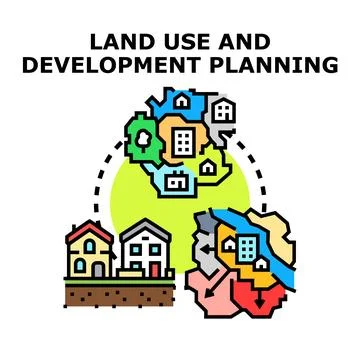 Land use and development planning concept vector Illustrazione stock