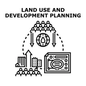 Land use and development planning for sustainable growth Stock Illustration