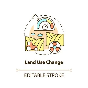 Land use change concept icon Stock Illustration
