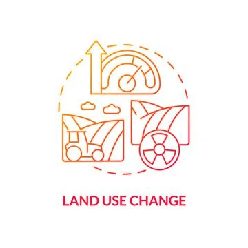 Land use change red gradient concept icon Stock Illustration