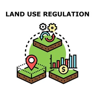 Land use regulation concept creating optimal urban planning Stock Illustration