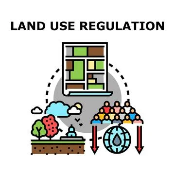 Land use regulation concept managing urban development Stock Illustration