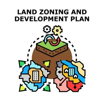 Land zoning and development plan concept illustration Stock Illustration