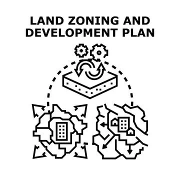 Land zoning and development plan concept illustration Stock Illustration