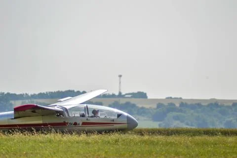 Landed glider 스톡 사진
