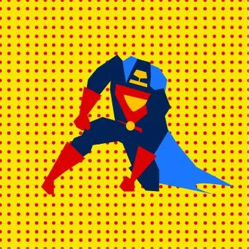 Landed Superman Vector Illustration Stock Illustration