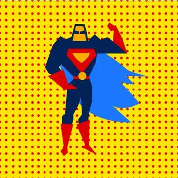 Landed Superman Vector Illustration Stock Illustration