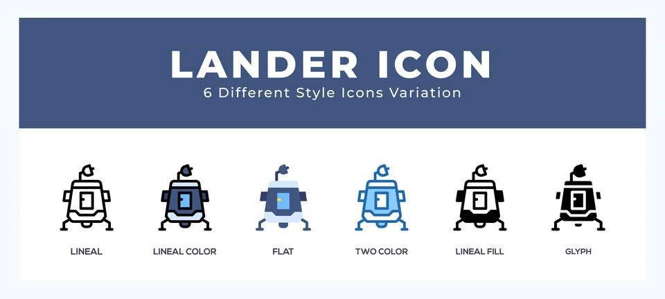 Lander vector icon. with different styles vector illustration. Stock Illustration