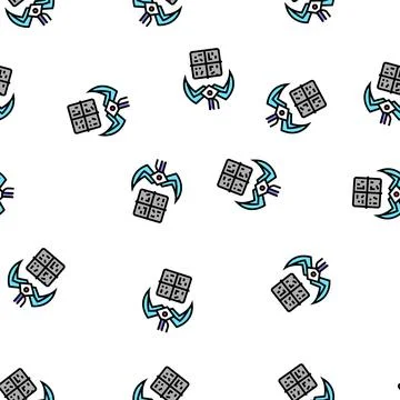 Landfill claw loader vector seamless pattern Stock Illustration