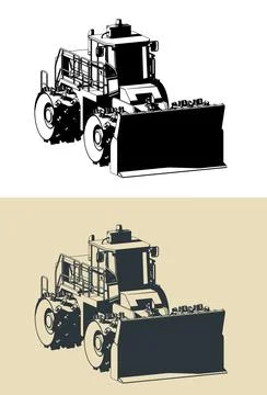 Landfill compactor illustrations Stock-Illustration