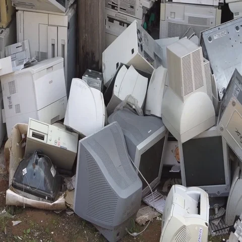 Landfill of computer equipment Stock Footage 69547455