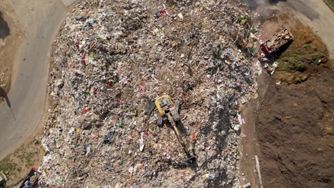 Landfill with Construction waste (CDW). Trash disposal for recycling and re-use. 動画素材 161414484