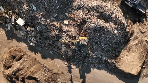 Landfill with Construction waste (CDW). Trash disposal for recycling and re-use. Vídeos de archivo 201755530
