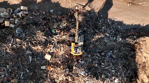 Landfill with Construction waste (CDW). Trash disposal for recycling and re-use Видео 201755537