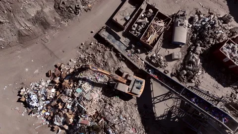 Landfill with Construction waste (CDW). Trash disposal for recycling and re-use 動画素材 212083094