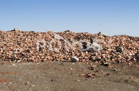 Landfill for disposal of construction waste Stock Photos