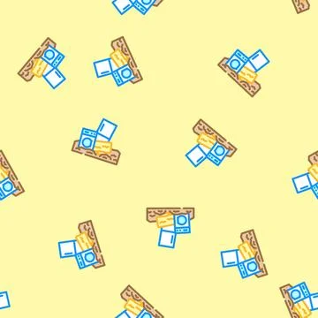 Landfill electronic e waste pollution vector seamless pattern Stock Illustration