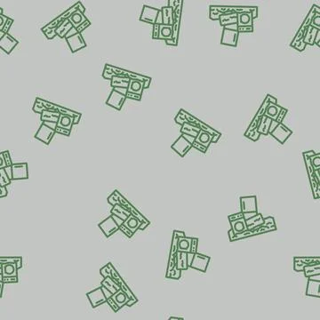 Landfill electronic e waste pollution line vector seamless pattern Stockillustratie