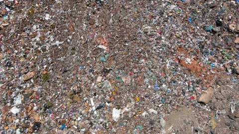 Landfill filled with trash Stock Footage 243754596