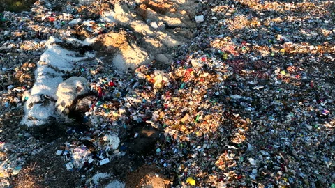 Landfill with garbage disposal. Stock Footage 219865537