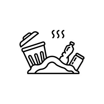 Landfill icon vector .Editable stroke linear style sign for use web design,logo Stock Illustration