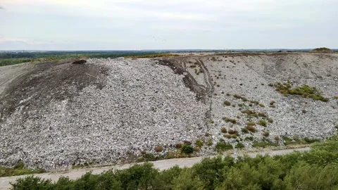 Landfill Landscape: Environmental Impact Stock Footage 293876261