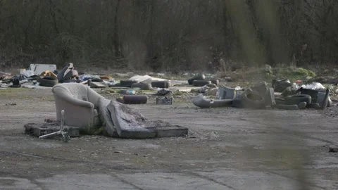 Landfill in nature, full of garbage Stock Footage 269660840