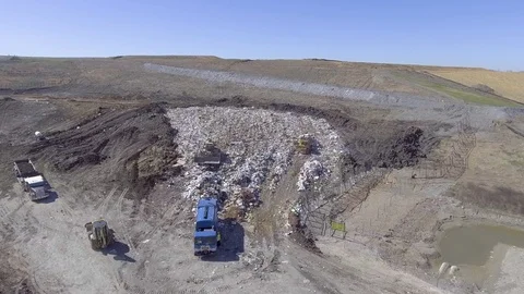 Landfill Operation Aerial  库存影片 77107972