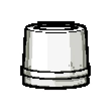 Landfill plastic bottle cap pixel art vector illustration Stock Illustration