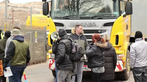 Landfill quarry stop the stink demonstration Stock Footage 173655462