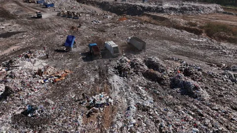 Landfill with storage of solid household... | Stock Video | Pond5