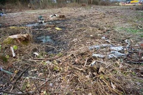 Landfill, toxic rummage in nature Stock Photos