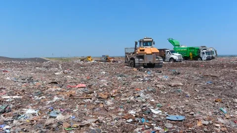 Landfill of trash Stock Footage 243754580