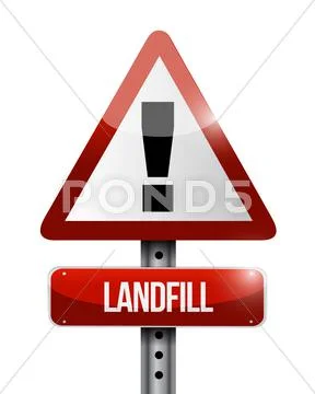 Landfill warning road sign illustration design Stock Illustration