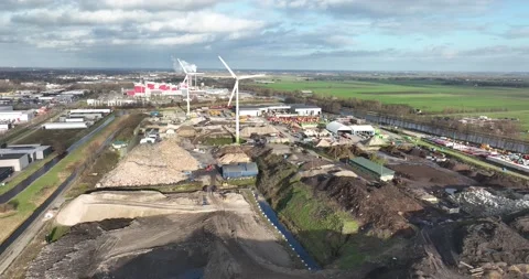 Landfill waste disposal site for solid waste materials and garbage storage Stock Footage 230162047