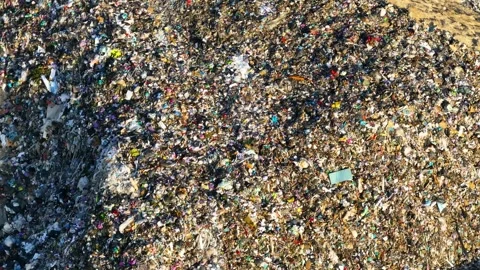 Landfill waste site presents potential health hazards from toxic pollution Stock Footage 335179969
