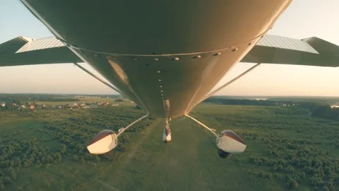 Landing aircraft on the field. Stock Footage 80312885
