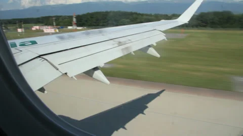 Landing airplane close up from inside Stock-Footage 27574978
