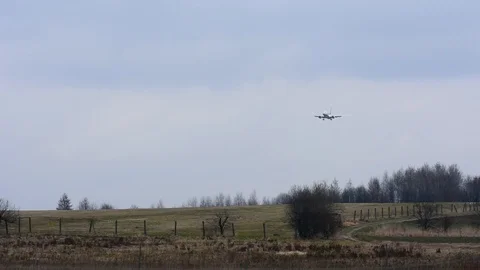 Landing airplane Stock Footage 126006385