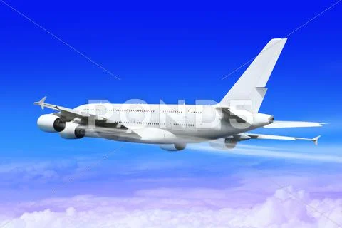 Landing airplane Stock Photos