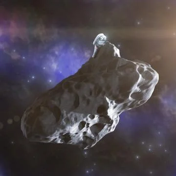 Landing on an asteroid Stock Illustration